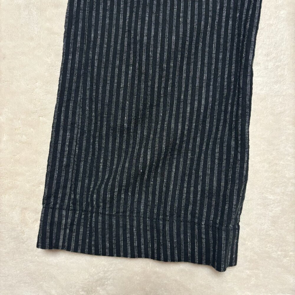 Sundance Womens Sierra Straight Leg Linen Pants Size‎ 6 Black White Pinstripe - Picture 2 of 10